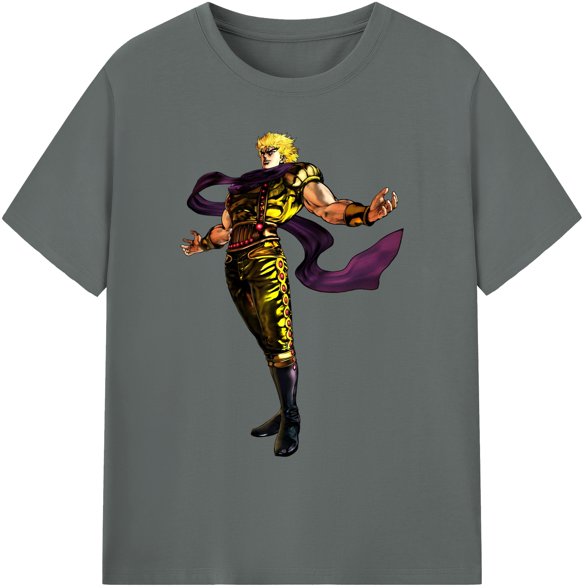 （画像用） ジョジョの奇妙な冒険 ディオ?ブランドー JoJo's Bizarre Adventure Dio Brando 綿100％ メンズ半袖Tシャツ｜肌触りやわらか＆通気性